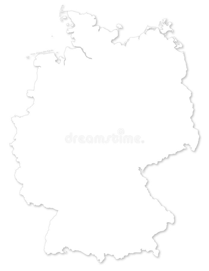 Wektorowa Mapa Niemcy Na Białym Tle. Ilustracja Wektor ...