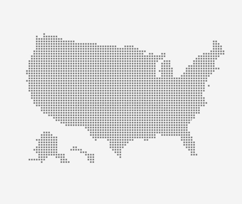 Vector map of usa made from gray square dots. - Vector Illustration. Vector map of usa made from gray square dots. - Vector Illustration