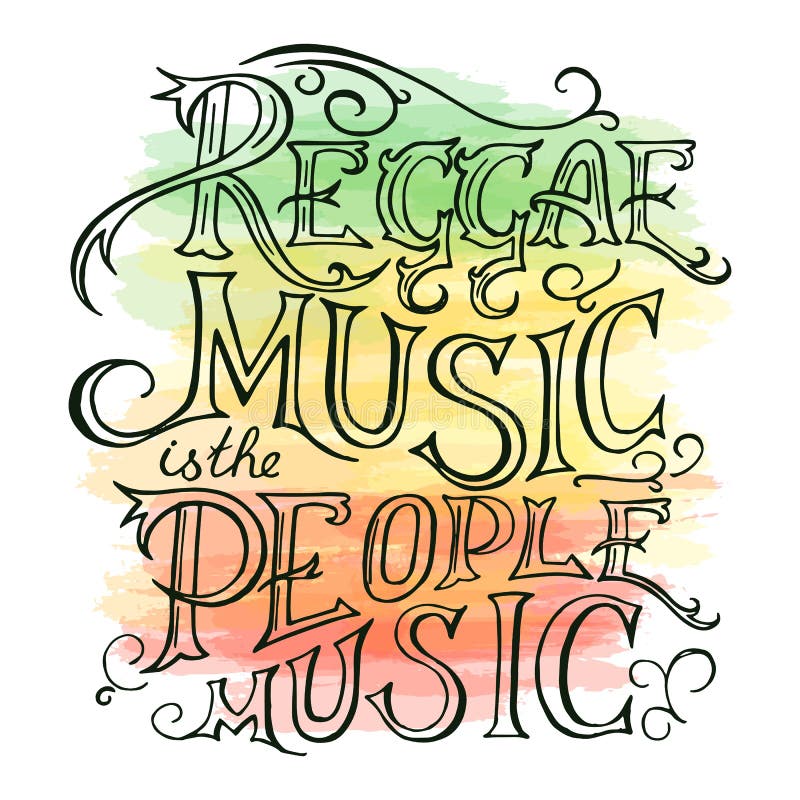 Wektorowa printable ręka rysujący reggae lettring na akwareli tle Może drukujący na kubku, poduszka, koszulka ilustracja wektor Wektorowa printable ręka rysujący reggae lettring na akwareli tle Może drukujący na kubku, poduszka, koszulka ilustracja wektor