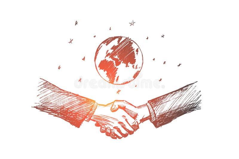 Wektorowa ręka rysujący Międzynarodowy biznesowy pojęcia nakreślenie ilustracja wektor Wektorowa ręka rysujący Międzynarodowy biznesowy pojęcia nakreślenie ilustracja wektor