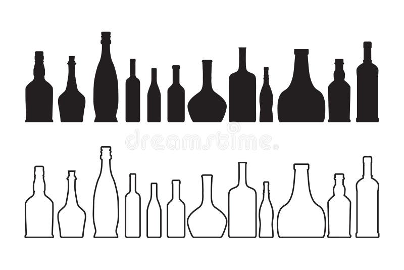 Wektorowa wina i whisky butelka royalty ilustracja Wektorowa wina i whisky butelka royalty ilustracja