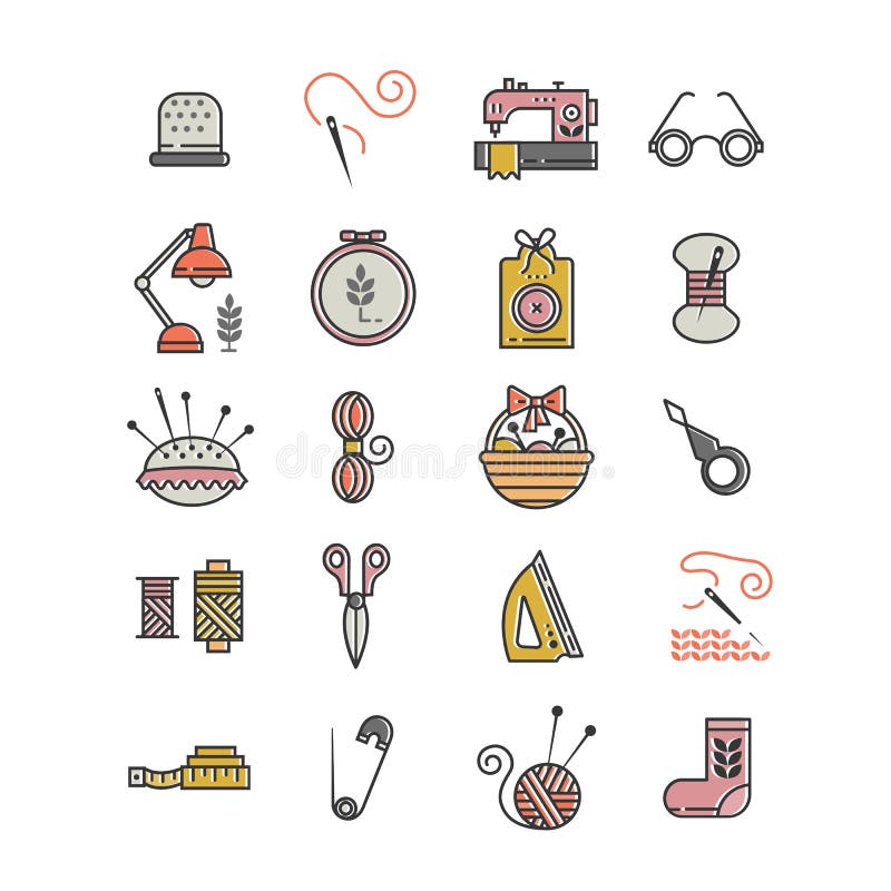 Vector Hand made icons set - symbols or logos of sewing, knit, embroidery, needlework. Perfect for banners, flyers and web design. Vector Hand made icons set - symbols or logos of sewing, knit, embroidery, needlework. Perfect for banners, flyers and web design.