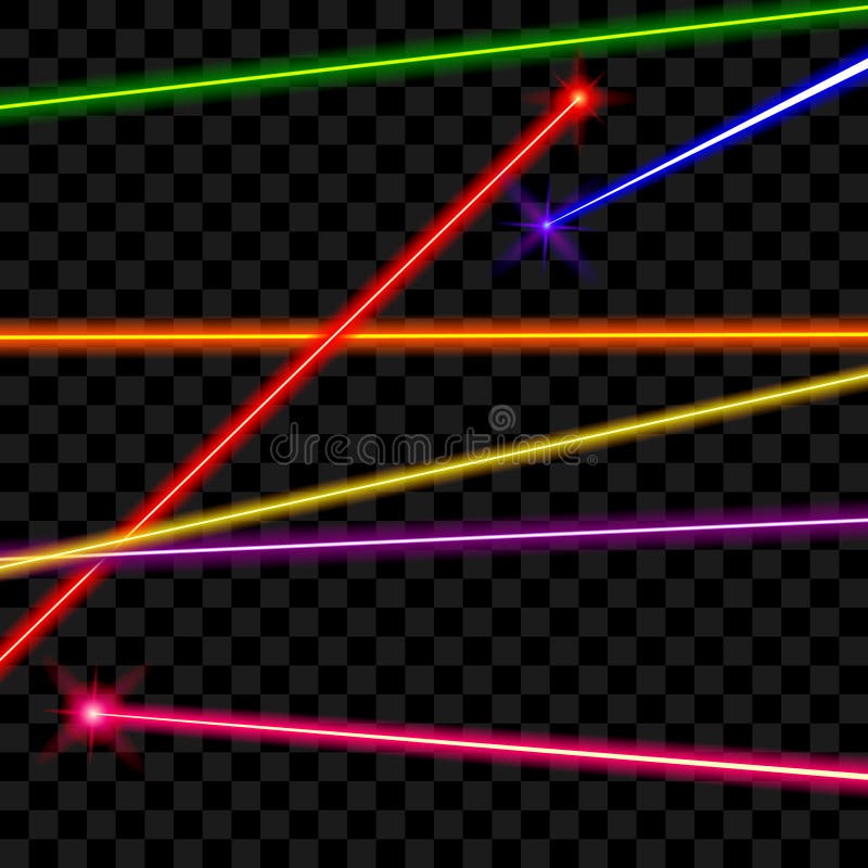 Wektorowe wiązki laserowe na przejrzystym szkockiej kraty tle ilustracji