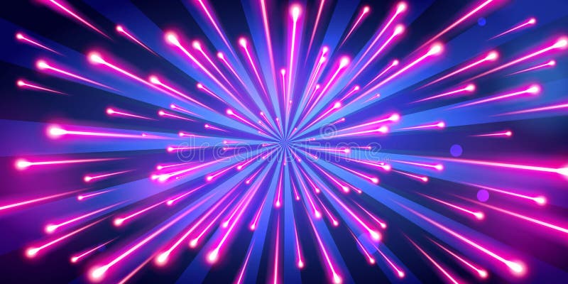 Wektorowego Ilustracyjnego abstrakcjonistycznego neonowego koloru uderzenia duzi fajerwerki, galaxy tło, prędkość światła ilustracji Wektorowego Ilustracyjnego abstrakcjonistycznego neonowego koloru uderzenia duzi fajerwerki, galaxy tło, prędkość światła ilustracji