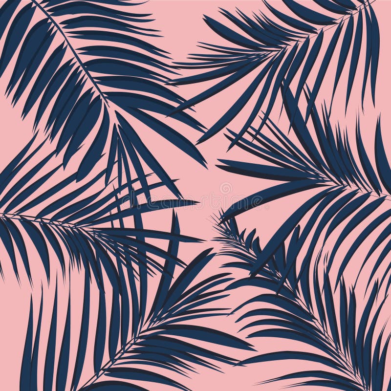 Vector summer exotic floral tropical palm leaf, banana in blue navy pink style. Modern 2017 background. Plant flower nature wallpaper texture.Banana plant. Vector summer exotic floral tropical palm leaf, banana in blue navy pink style. Modern 2017 background. Plant flower nature wallpaper texture.Banana plant.