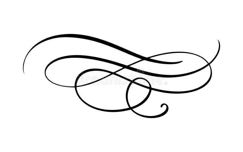 Wektorowego rocznika elegancki divider, oddzielacz, zawijas lub narożnikowy dekoracyjny ornament, Kwiecisty kreskowy filigree pro ilustracja wektor
