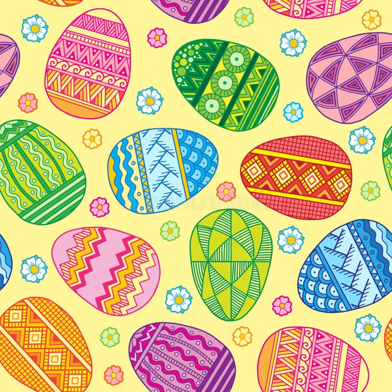 Wektorowi Bezszwowi deseniowi jaskrawi Wielkanocni jajka ilustracja wektor Wektorowi Bezszwowi deseniowi jaskrawi Wielkanocni jajka ilustracja wektor