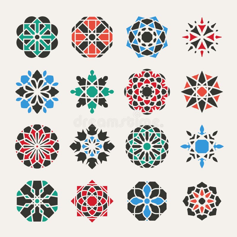 Wektorowi geometryczni symbole ilustracji