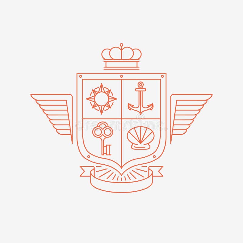 Wektorowi liniowi heraldyka symbole ilustracji Wektorowi liniowi heraldyka symbole ilustracji