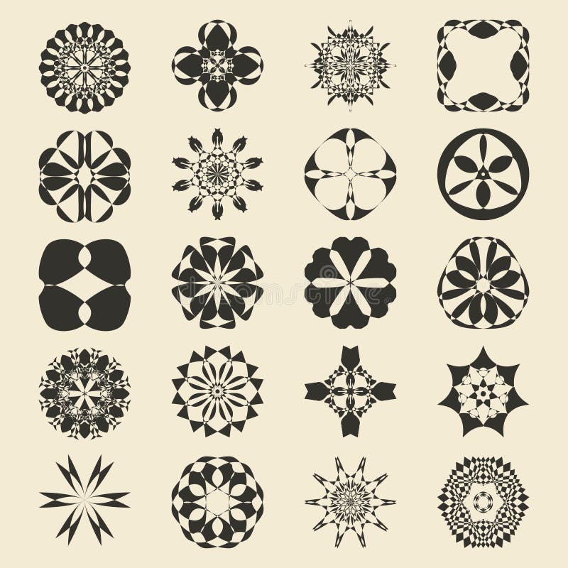 Wektorowi ornamentacyjni symbole inkasowi logo ilustracja wektor