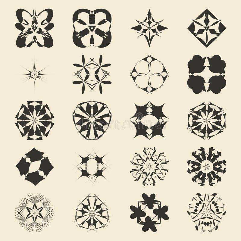 Wektorowi ornamentacyjni symbole inkasowi logo ilustracja wektor