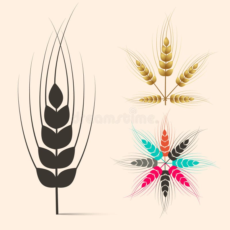 Download Wektorowi ucho banatka set ilustracji. Ilustracja złożonej z zboże - 57654528