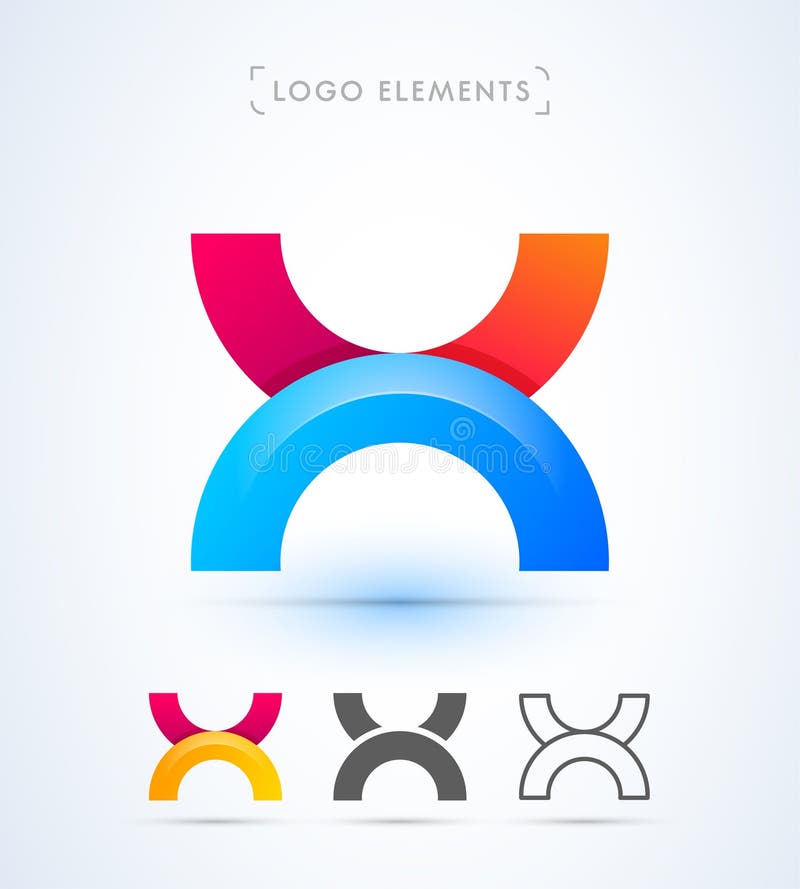 Wektorowy abstrakta listu X logo ilustracji