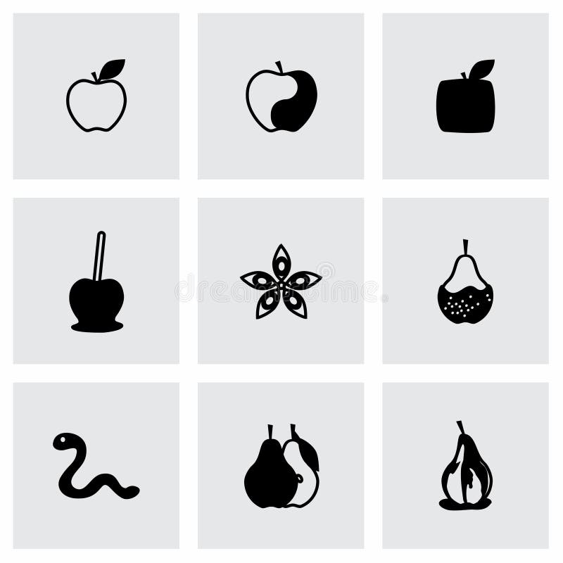 Wektorowy Apple i bonkrety ikony set royalty ilustracja Wektorowy Apple i bonkrety ikony set royalty ilustracja