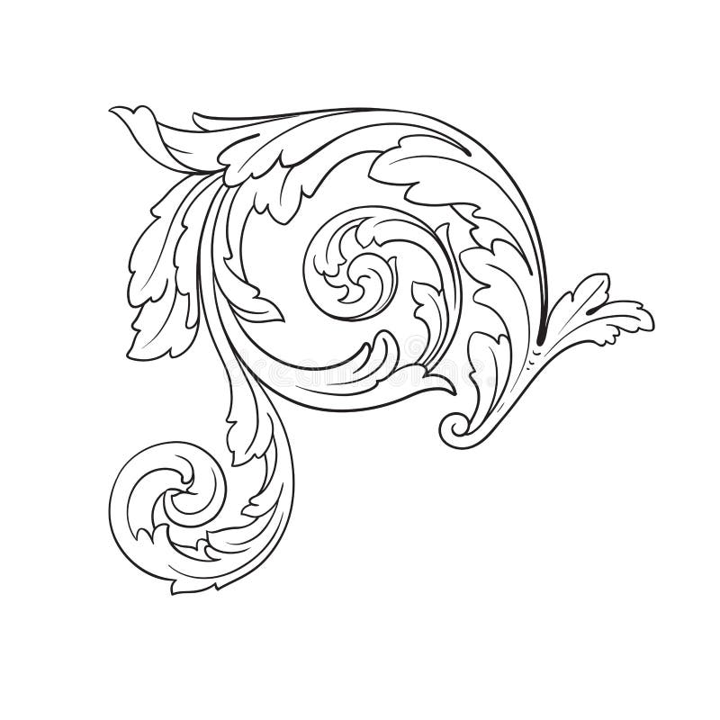 Wektorowy barokowy ornament w wiktoriański stylu ilustracja wektor