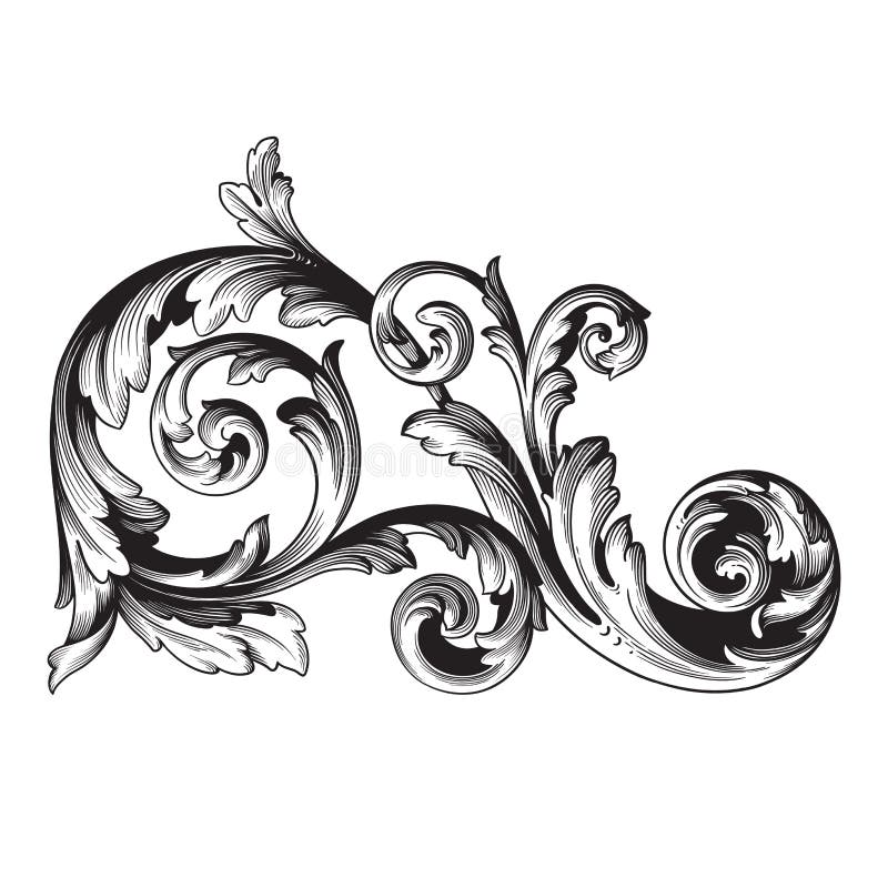 Wektorowy barokowy ornament w wiktoriański stylu ilustracji