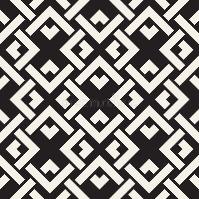 Wektorowy Bezszwowy linia wzór Abstrakcjonistyczny tło z przetykanie kwadratami Geometryczna monochromatyczna kratownicy tekstura ilustracji Wektorowy Bezszwowy linia wzór Abstrakcjonistyczny tło z przetykanie kwadratami Geometryczna monochromatyczna kratownicy tekstura ilustracji