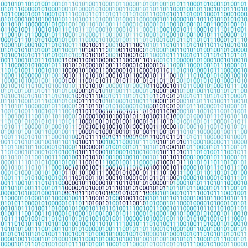 Wektorowy Bitcoin symbol Crypto waluty cyfrowa ilustracja na binarnym tle Wirtualna gotówka, sieć pieniądze, blockchain ilustracji