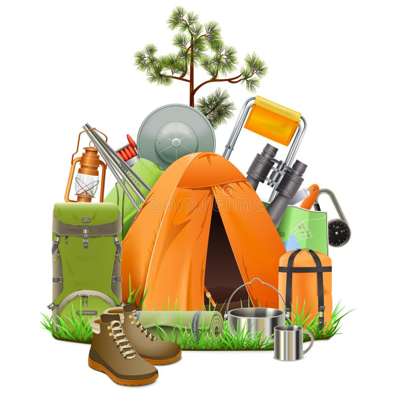 Wektorowy Campingowy namiot ilustracji