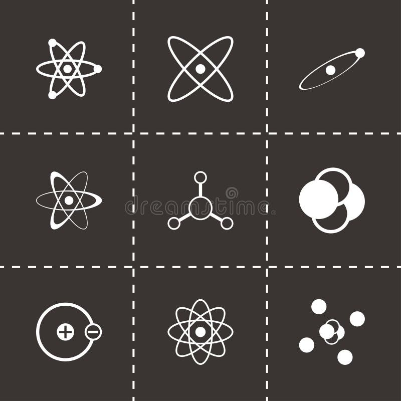 Wektorowy czarny atom ikony set ilustracja wektor Wektorowy czarny atom ikony set ilustracja wektor