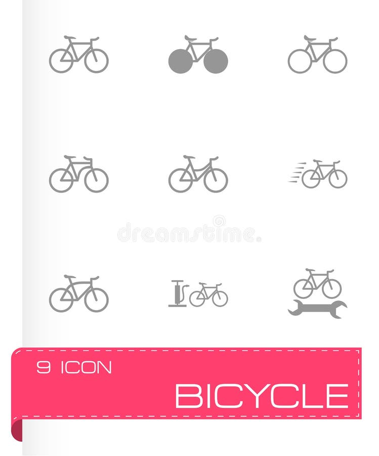 Wektorowy czarny rowerowy ikona set royalty ilustracja