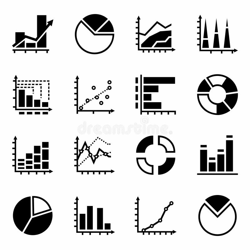 Wektorowy diagram ikony set royalty ilustracja Wektorowy diagram ikony set royalty ilustracja