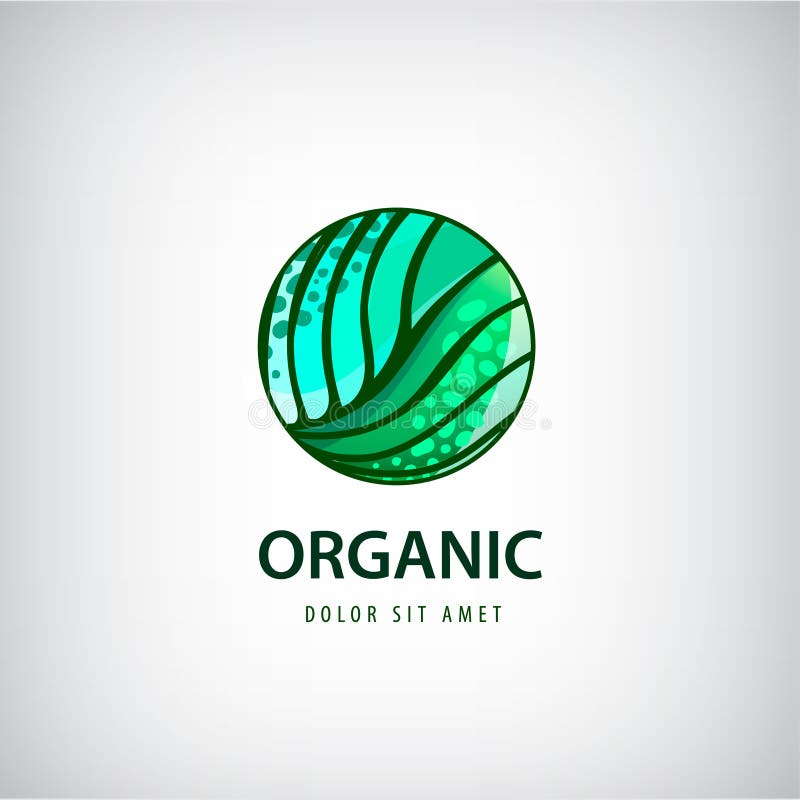 Wektorowy eco, organicznie, zdrowy naturalny karmowy logo, ikona royalty ilustracja Wektorowy eco, organicznie, zdrowy naturalny karmowy logo, ikona royalty ilustracja