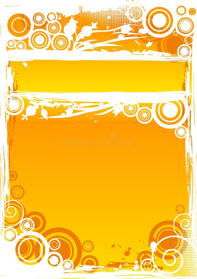 Wektorowy grunge okręgu tło w pomarańcze z podkreślającym tytułowym barem ilustracji Wektorowy grunge okręgu tło w pomarańcze z podkreślającym tytułowym barem ilustracji