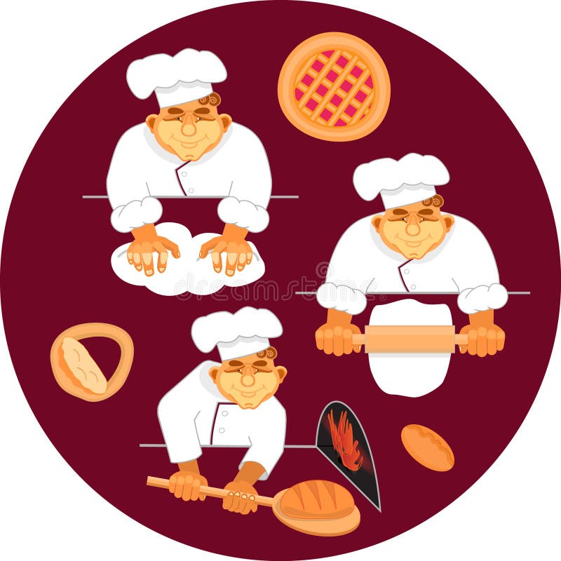 Wektorowy ilustracyjny piekarz robi chlebowi royalty ilustracja Wektorowy ilustracyjny piekarz robi chlebowi royalty ilustracja