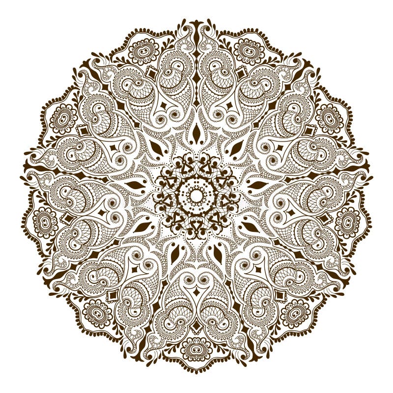 Wektorowy kwiecisty mandala w hindusa stylu Mehndi ornamentacyjny kwiat ilustracja wektor Wektorowy kwiecisty mandala w hindusa stylu Mehndi ornamentacyjny kwiat ilustracja wektor