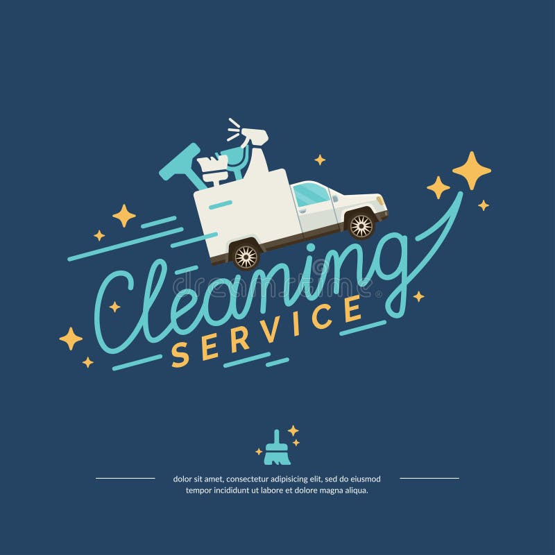 Wektorowy logo dla cleaning usługa z samochodem royalty ilustracja Wektorowy logo dla cleaning usługa z samochodem royalty ilustracja