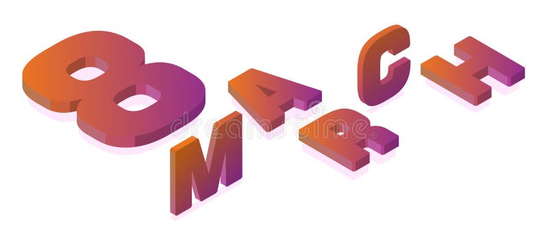 Wektorowy logo Marzec 8 isometric, szczęśliwy kobieta dzień ilustracji Wektorowy logo Marzec 8 isometric, szczęśliwy kobieta dzień ilustracji