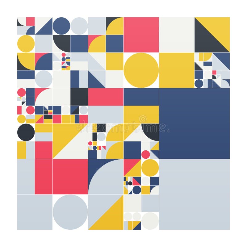 Wektorowy minimalistic plakat z prostymi kształtami Proceduralny geometryczny Szwajcara stylowy abstrakcjonistyczny układ Koncept ilustracji Wektorowy minimalistic plakat z prostymi kształtami Proceduralny geometryczny Szwajcara stylowy abstrakcjonistyczny układ Koncept ilustracji
