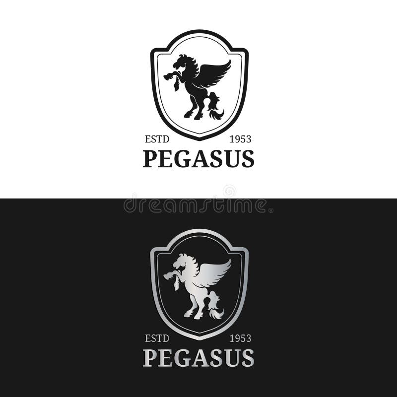 Wektorowy monograma loga szablon Luksusowy Pegasus projekt Pełen wdzięku rocznika zwierzę Używać dla hotelu, restauraci, butika, ilustracja wektor Wektorowy monograma loga szablon Luksusowy Pegasus projekt Pełen wdzięku rocznika zwierzę Używać dla hotelu, restauraci, butika, ilustracja wektor