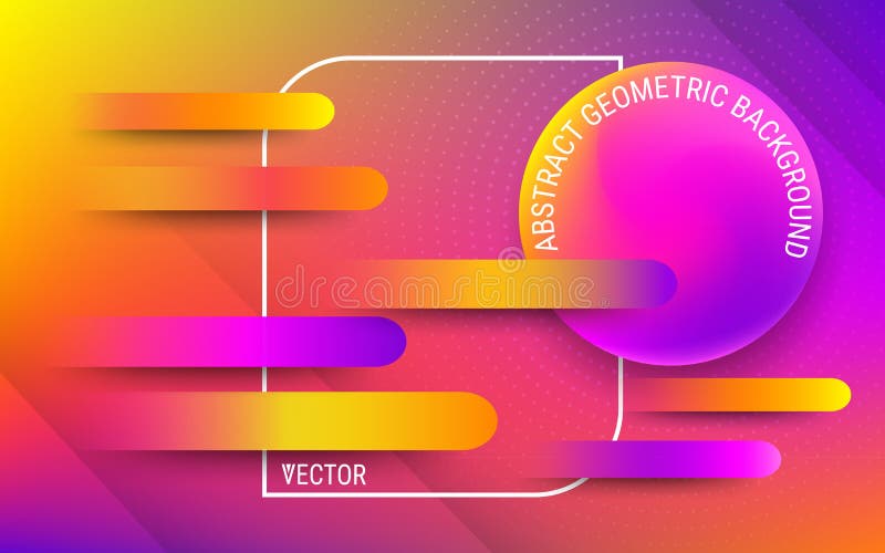 Wektorowy projekta szablon w modnym jaskrawym gradiencie barwi Abstrakcjonistyczni rzadkopłynni geometryczni kształty ilustracja wektor Wektorowy projekta szablon w modnym jaskrawym gradiencie barwi Abstrakcjonistyczni rzadkopłynni geometryczni kształty ilustracja wektor