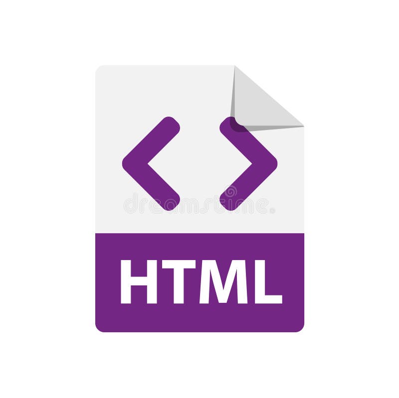 Wektorowy purpurowy ikony HTML Kartoteka formata rozszerzeń ikona royalty ilustracja Wektorowy purpurowy ikony HTML Kartoteka formata rozszerzeń ikona royalty ilustracja