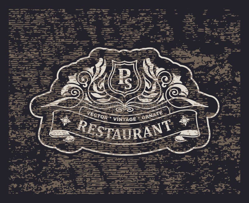 Wektorowy retro grunge logo Ikona i druk dla typografia emblemata Ilustracja dla oryginalnego projekta rocznika symbol royalty ilustracja