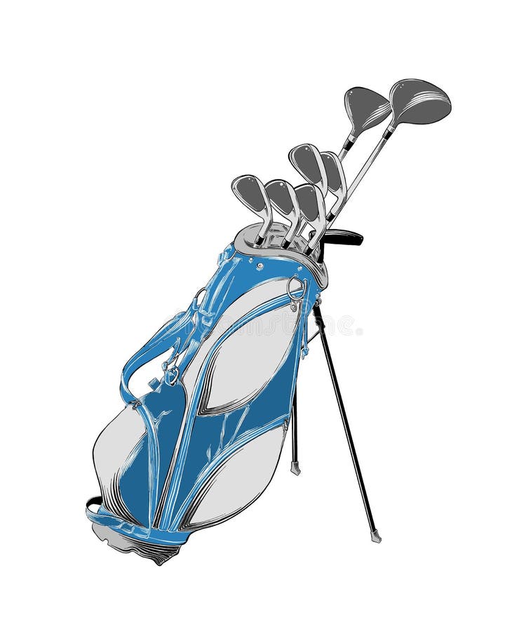 Wektorowy rysunek golfowa torba w kolorze, odosobniony na białym tle r Rysowa? dla royalty ilustracja Wektorowy rysunek golfowa torba w kolorze, odosobniony na białym tle r Rysowa? dla royalty ilustracja
