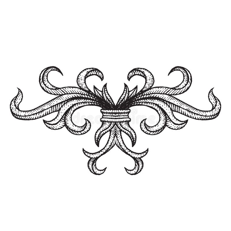 Wektorowy rytownictwo tatuażu blackwork ornament ilustracja wektor Wektorowy rytownictwo tatuażu blackwork ornament ilustracja wektor