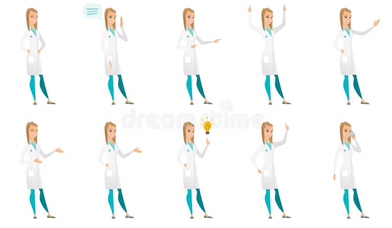 Wektorowy ustawiający doktorscy charaktery royalty ilustracja Wektorowy ustawiający doktorscy charaktery royalty ilustracja