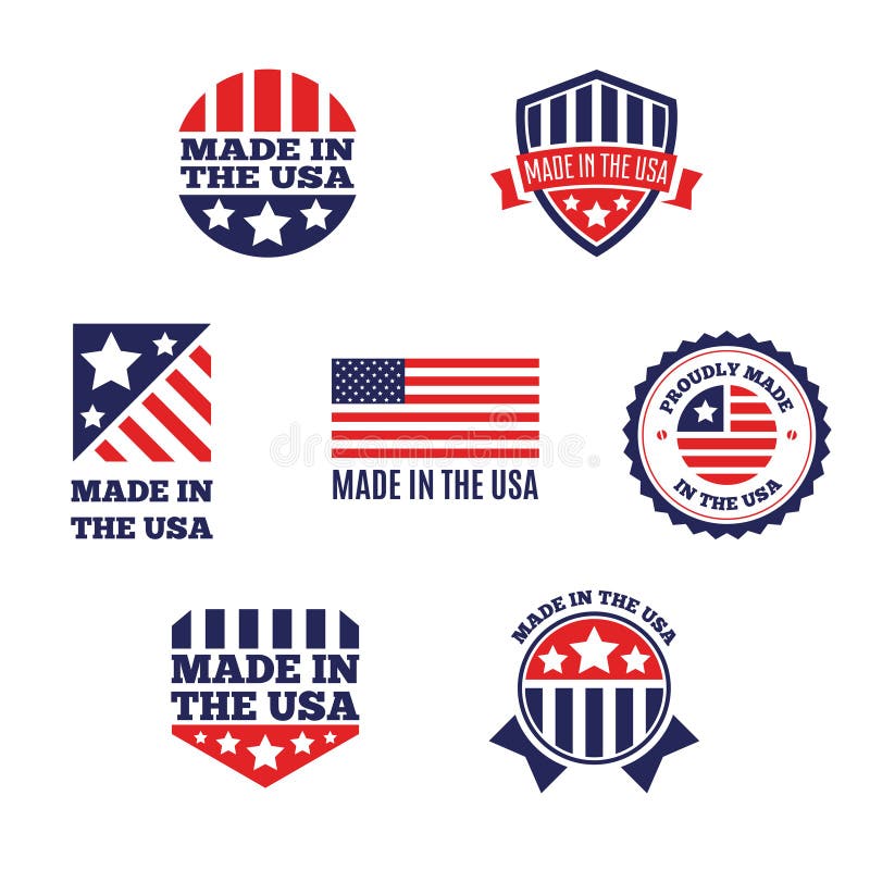 Wektorowy ustawiający robić w usa odznakach i etykietkach na białym tle royalty ilustracja Wektorowy ustawiający robić w usa odznakach i etykietkach na białym tle royalty ilustracja