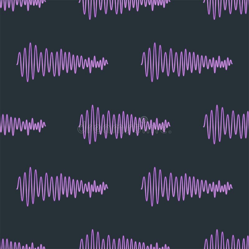 Wektorowych cyfrowych muzycznych wyrównywacz audio fala projekta szablonu audio sygnału unaocznienia bezszwowy deseniowy sygnał royalty ilustracja Wektorowych cyfrowych muzycznych wyrównywacz audio fala projekta szablonu audio sygnału unaocznienia bezszwowy deseniowy sygnał royalty ilustracja