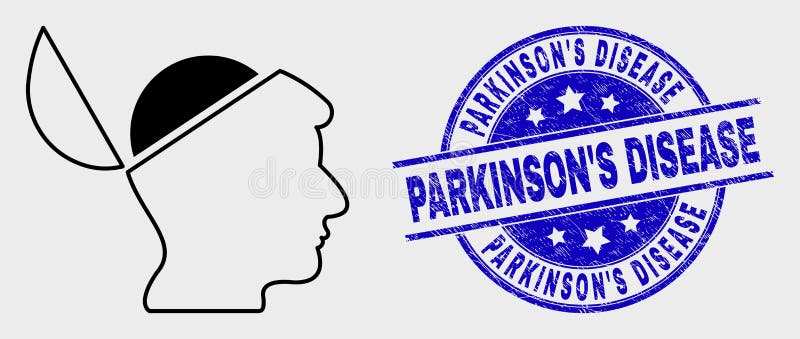 Wektoru otwartego umysłu ikony i S choroby znaczka foka Kreskowa Grunge Parkinson « ilustracji Wektoru otwartego umysłu ikony i S choroby znaczka foka Kreskowa Grunge Parkinson « ilustracji