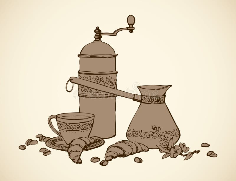 Wektoru wciąż życie sosowana kawa ilustracja wektor Wektoru wciąż życie sosowana kawa ilustracja wektor