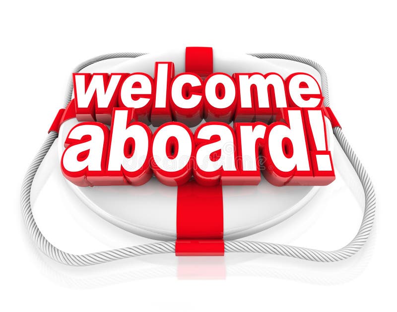 Welcome Aboard Words Life Preserver Greeting