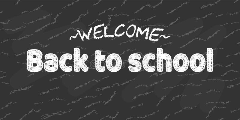 Welcome Back To School Black Desk Banner Stock Vector - Illustration of ...