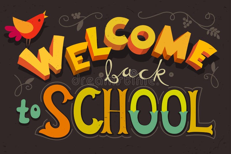 Welcome back to school colorful poster. Cool blackboard design. School poster. Vintage style. Welcome back to school colorful poster. Cool blackboard design. School poster. Vintage style.