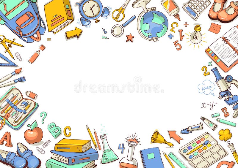 Welcome back to school sketchy background royalty free illustration