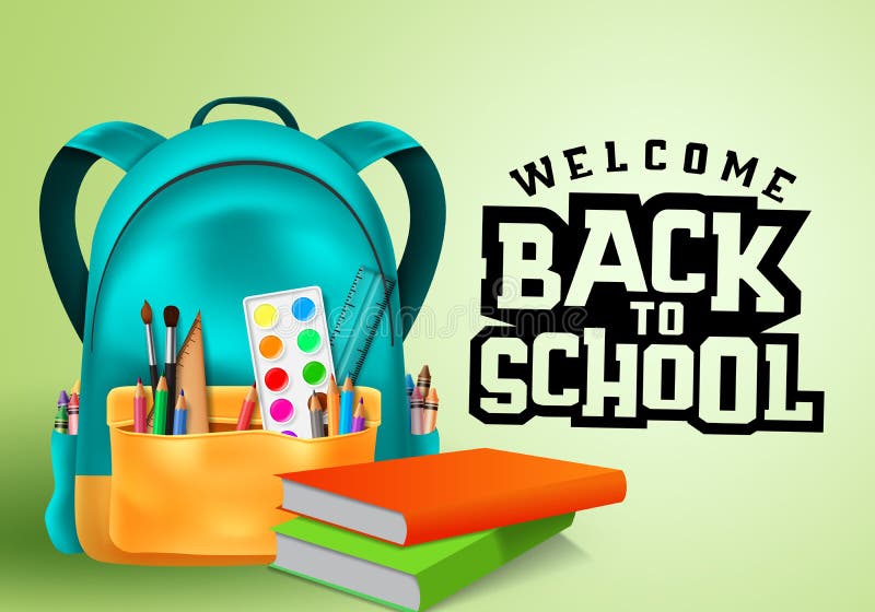 Back to school vector design. Welcome back to school text with