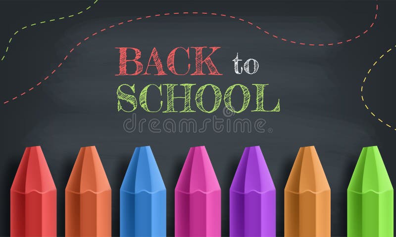 Welcome Back School Chalkboard Pencils Grid Stock Illustration 683678257
